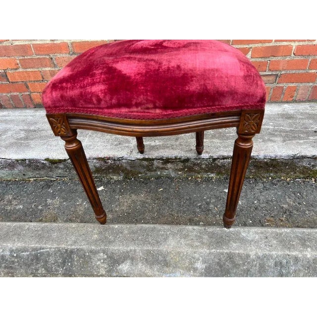 Wood Pair of 20th Century Louis XVI Style Mahogany Upholstered Side Chairs For Sale - Image 7 of 12