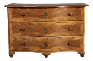 Baroque Biedermeier Chest of Drawers in Walnut, 1800s