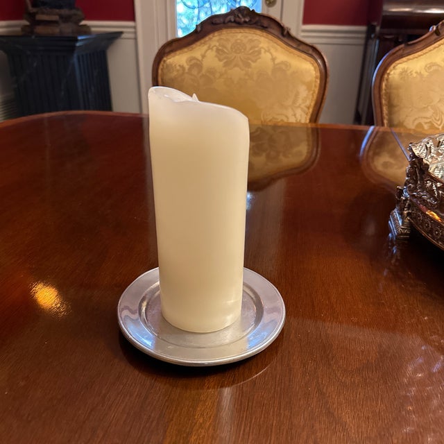 Mid 20th Century Small Round Pewter Plate For Sale - Image 5 of 5