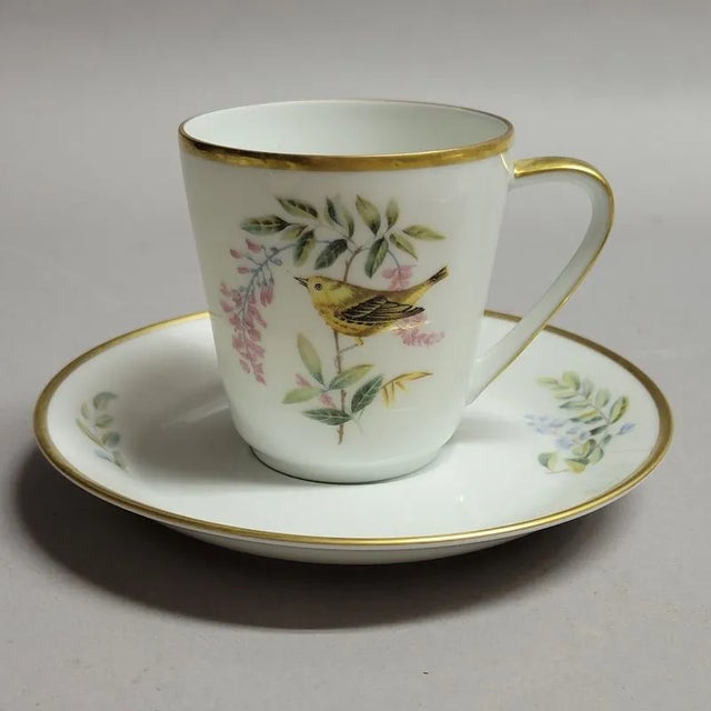 Hutschenreuther China Vintage German Audubon Bird Coffee or Tea Cup and Saucer - Set of 4 For Sale - Image 4 of 12