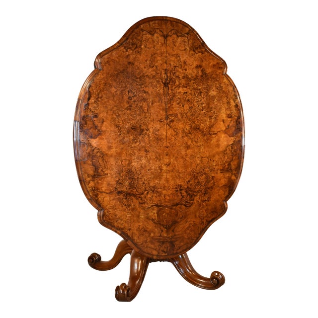 19th Century English Burl Breakfast Table For Sale