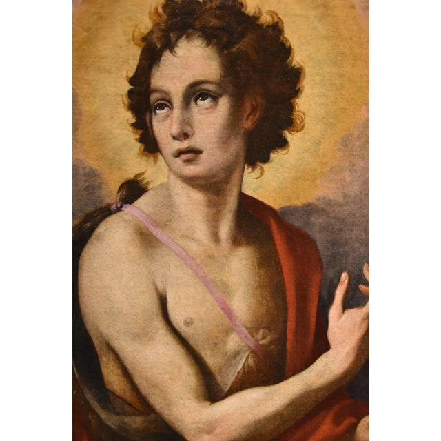 Florentine School Artist, St. John the Baptist, 1500-1600, Oil on Canvas For Sale - Image 4 of 16