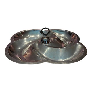 Solid Sterling Silver Divided Serving Dish For Sale