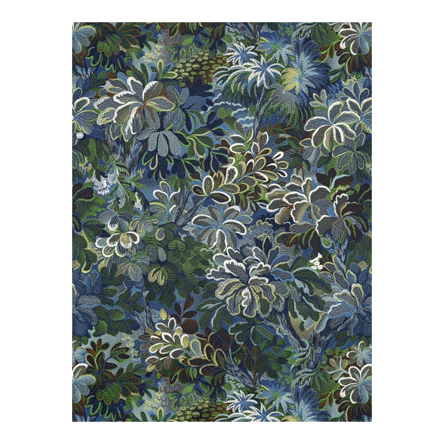 The House of Scalamandré Ridge Edge Wallcovering Wallpaper, Midnight Leaf For Sale