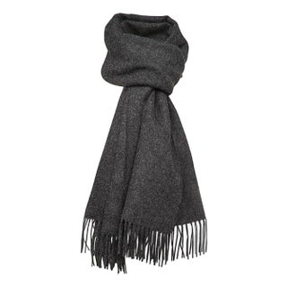 Stick & Ball Solid Alpaca Scarf - Charcoal For Sale