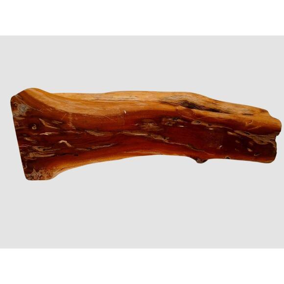 Olive Tree Wood Candle Holder 14" Tabletop Carved Rustic Natural Distressed For Sale - Image 4 of 14