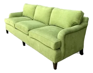 Vintage Baker Chartreuse Roll Arm Sofa
