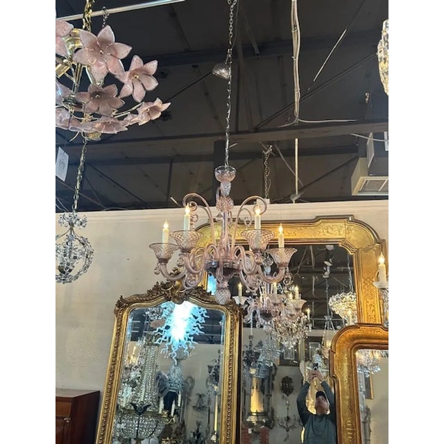 Amethyst Vintage Amethyst Murano Chandelier For Sale - Image 8 of 8