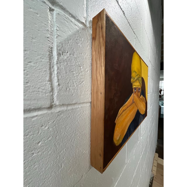 Contemporary Figurative Portrait, Expressive Female Headwrap Oil Painting For Sale - Image 9 of 10