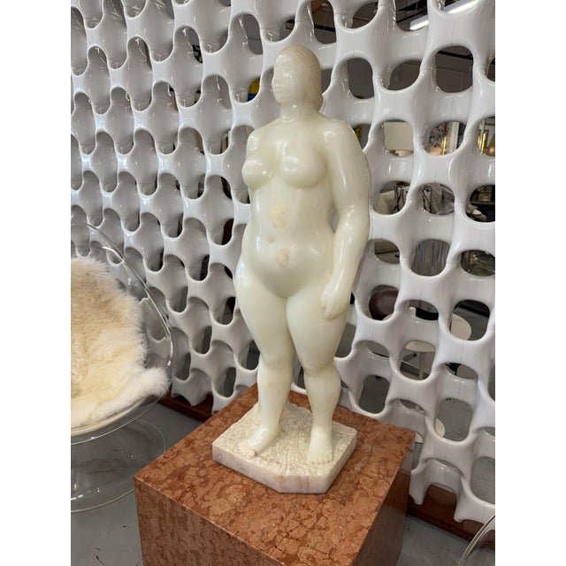 White 1980s Felipe Castaneda White Onyx Life Size Sculpture of a Nude Woman For Sale - Image 8 of 18