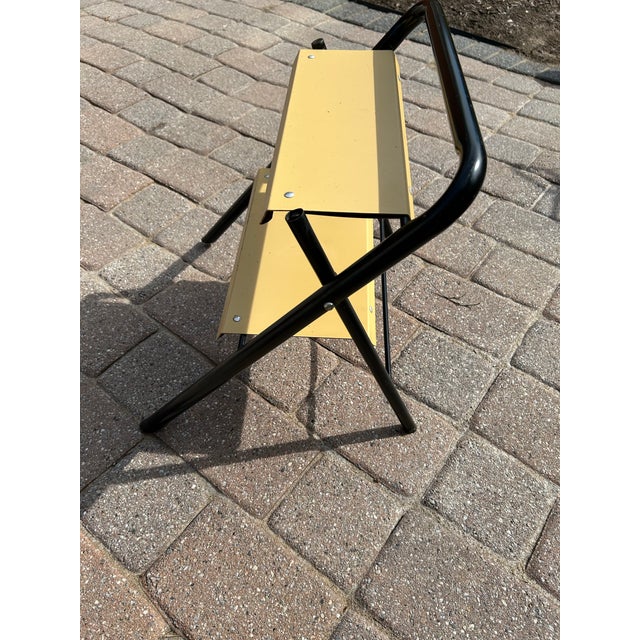 Mid Century Modern Folding Metal Step Stool For Sale - Image 4 of 8