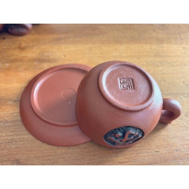 Sculpture Materials Vintage Chinese Yixing Zisha Tea Set - 6 Pieces For Sale - Image 7 of 9
