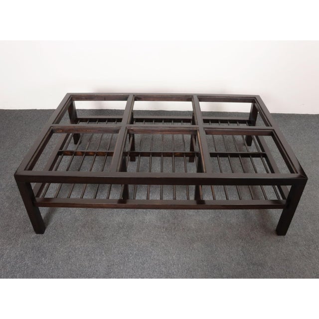 Vintage Ebonized Wood and Vitrolite Glass Coffee Table by Van Keppel and Green For Sale - Image 9 of 18