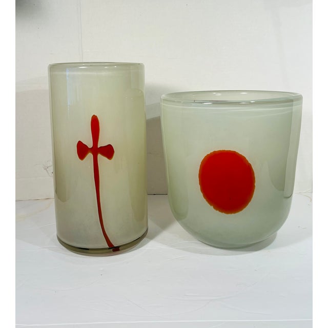 Signed Massive hand made Vase by Henry Dean late 20th century. Graphic signature style very impressive size. Pictures show...