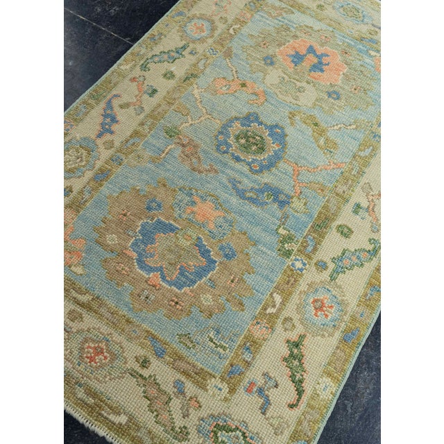 Blue Turkish Oushak Rug 2'10"x 4'7" #20113 For Sale - Image 8 of 8