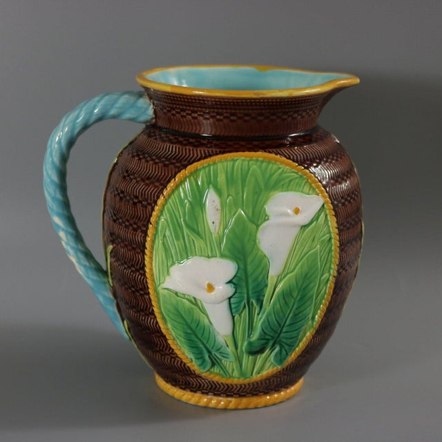 Late 19th Century George Jones Majolica Calla Lily Pitcher For Sale - Image 5 of 12