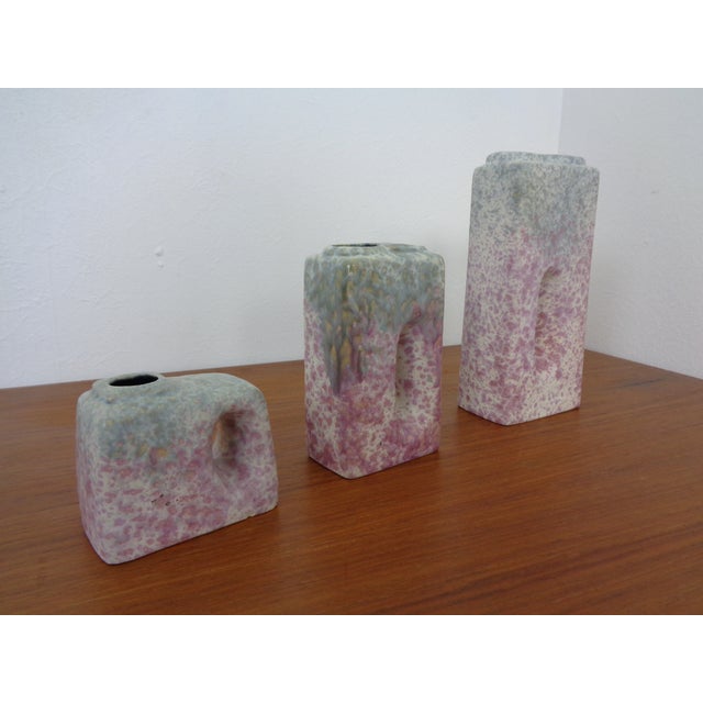 Pink Vases from Ü-Keramik, 1970s, Set of 3 For Sale - Image 3 of 17