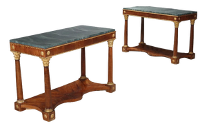Empire Console Tables in Cherry, Set of 2
