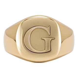 Men’s David Yurman Streamline G Initial 18k Yellow Gold Pinky Statement Ring For Sale