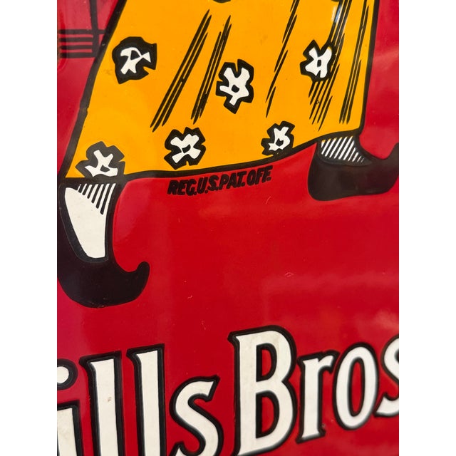 Antique Hills Bros. Coffee Porcelain Thermometer Sign c.1915 For Sale - Image 6 of 10