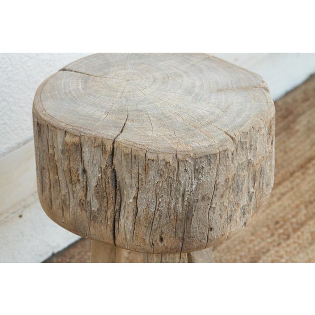 Rustic Rustic Round Table W/Thick Slab Top For Sale - Image 3 of 6