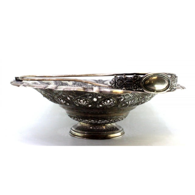 Silver Fruit Bowl with Floral Motifs For Sale - Image 3 of 11