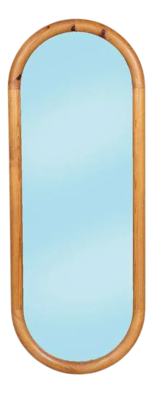 Vintage Swedish Wooden Full-Length Mirror, 1970s