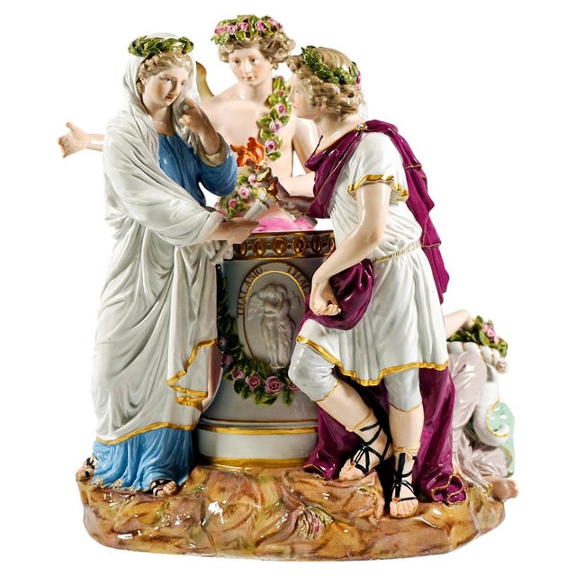 Large Mythological Wedding Group by J. C. Schoenheit for Meissen, 1850s For Sale - Image 13 of 13