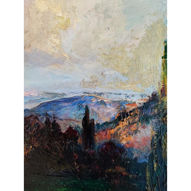 Laure Stella Bruni, Paysage aux cyprès, Oil on Canvas, Framed For Sale - Image 5 of 10