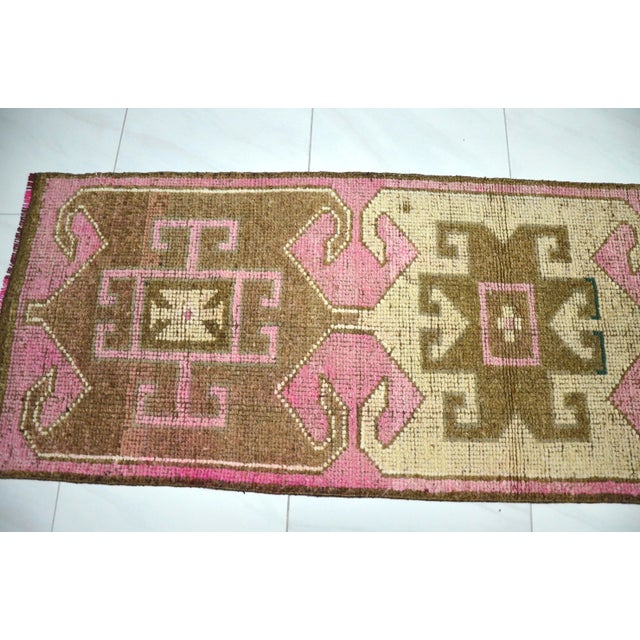 Textile Vintage Boho Wool Runner For Sale - Image 7 of 11