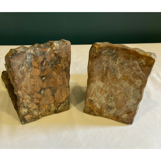 Ceramic Vintage Architectural Column Ceramic Bookends – Rustic Stone Finish Pair For Sale - Image 7 of 8