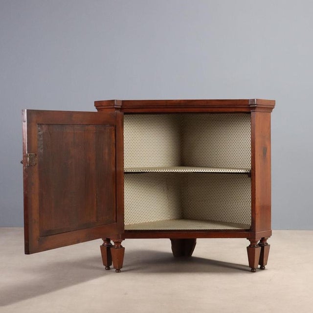 Emilian Directoire Cherry Corner Cabinet, 19th Century For Sale - Image 3 of 11
