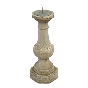 Large English Sundial of Composition Stone With Bronze Dial for the Garden