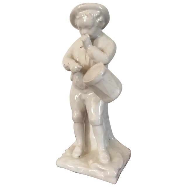 18th Century English Staffordshire White Pearlware Figure of a Drummer or Musician For Sale - Image 11 of 11
