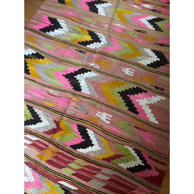 Tribal Vintage Turkish Kilim | Saf Panel Design | 5x9 For Sale - Image 3 of 5
