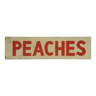 Vintage Peaches Farm Stand Sign For Sale