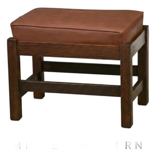 1910s L&jg Stickley Oak Mission Arts and Crafts Footstool Ottoman For Sale