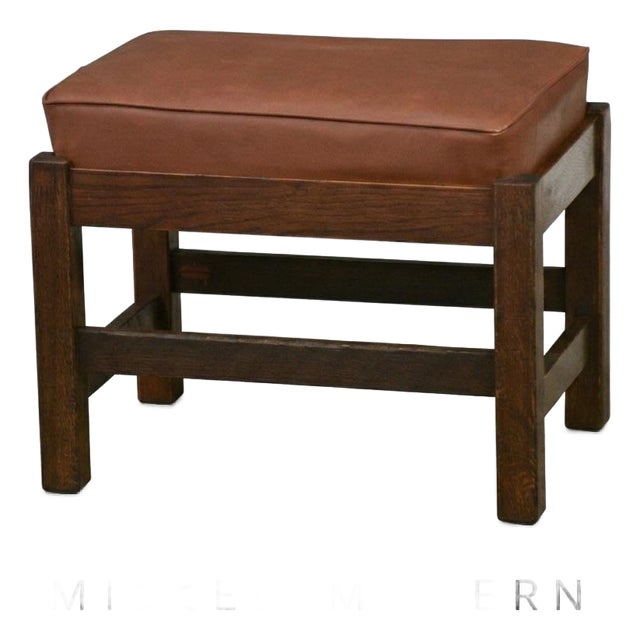 1910s L&jg Stickley Oak Mission Arts and Crafts Footstool Ottoman For Sale