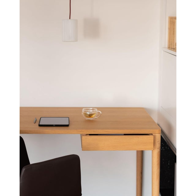 Minimalist Modern Work Desk in Oak by Pedro Sotomayor For Sale - Image 10 of 11