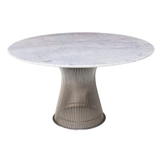 Mid-Century Marble and Steel Dining Table by Warren Platner for Knoll Inc., 1970s For Sale