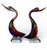 Mid-Century Modern Pair of Hand-Blown Cased Art Glass Swan Sculptures, Murano-Style Mid-Century Modern, 15” For Sale - Image 3 of 12