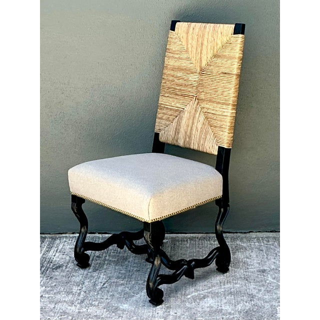 Black Vintage Ralph Lauren Rush Seat Chair For Sale - Image 8 of 12