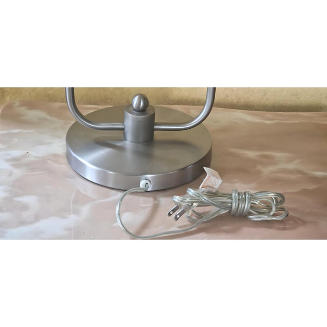 Silver Anthony California Styled Modern Nickel Double Mesh Lamp For Sale - Image 8 of 12