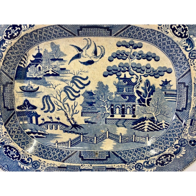 Antique Pearlware Blue Willow Platter Made in England- Circa 19th Century. Very nice old piece! Perfect addition to your...