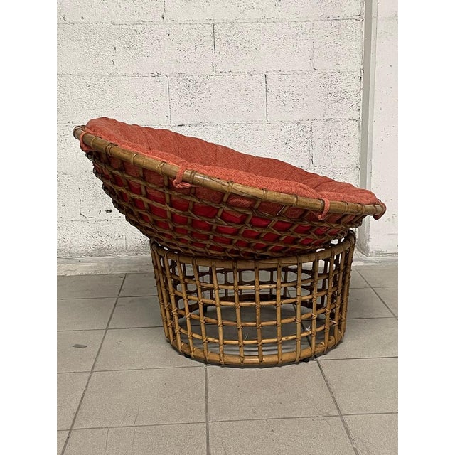 Brown Egg Lounge Chair in Rattan, Italy, 1960s For Sale - Image 8 of 15