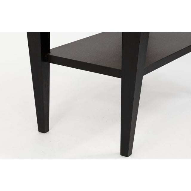 Ebony Pair of Post Modern Ebony Black Architectural Frame Nightstands For Sale - Image 8 of 8