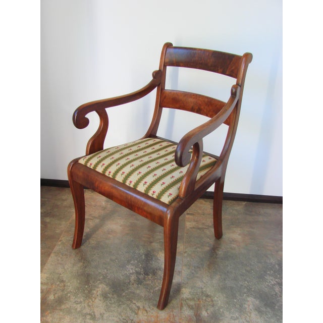 19th Century Antique Edwardian / Sheraton Revival Style Mahogany Armchair For Sale - Image 5 of 11