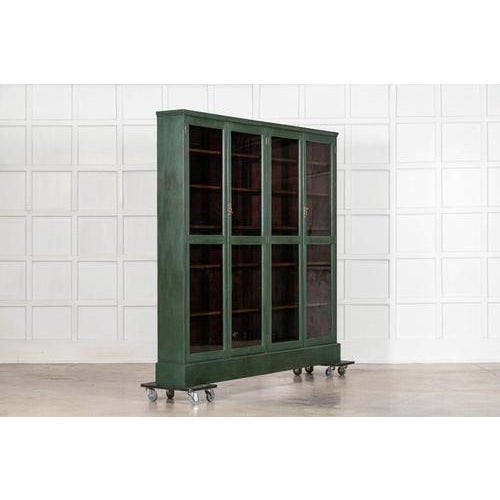 Large 19th Century English Mahogany Glazed Bookcase, 1890s For Sale - Image 3 of 16