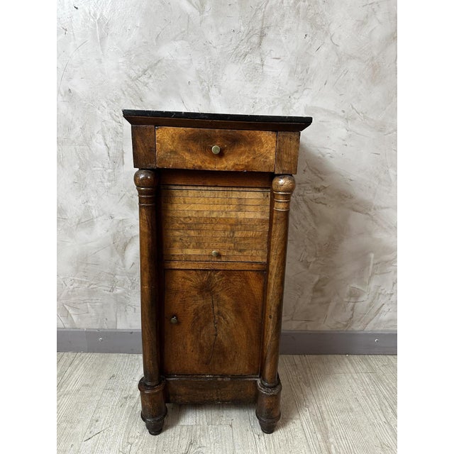 Empire Marble Wooden Bedside Table For Sale - Image 6 of 11