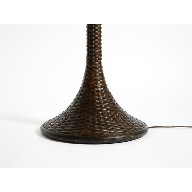 Pop Art Tulip Floor Lamp with Dark Brown Wicker Frame and Acrylic Glass Shade, 1970s For Sale - Image 16 of 18